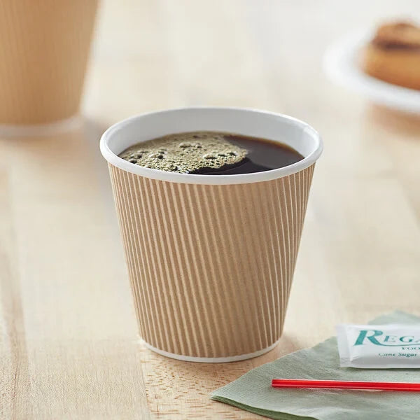 8oz Double Wall Ripple Kraft Paper Hot Cup AP PRKC08