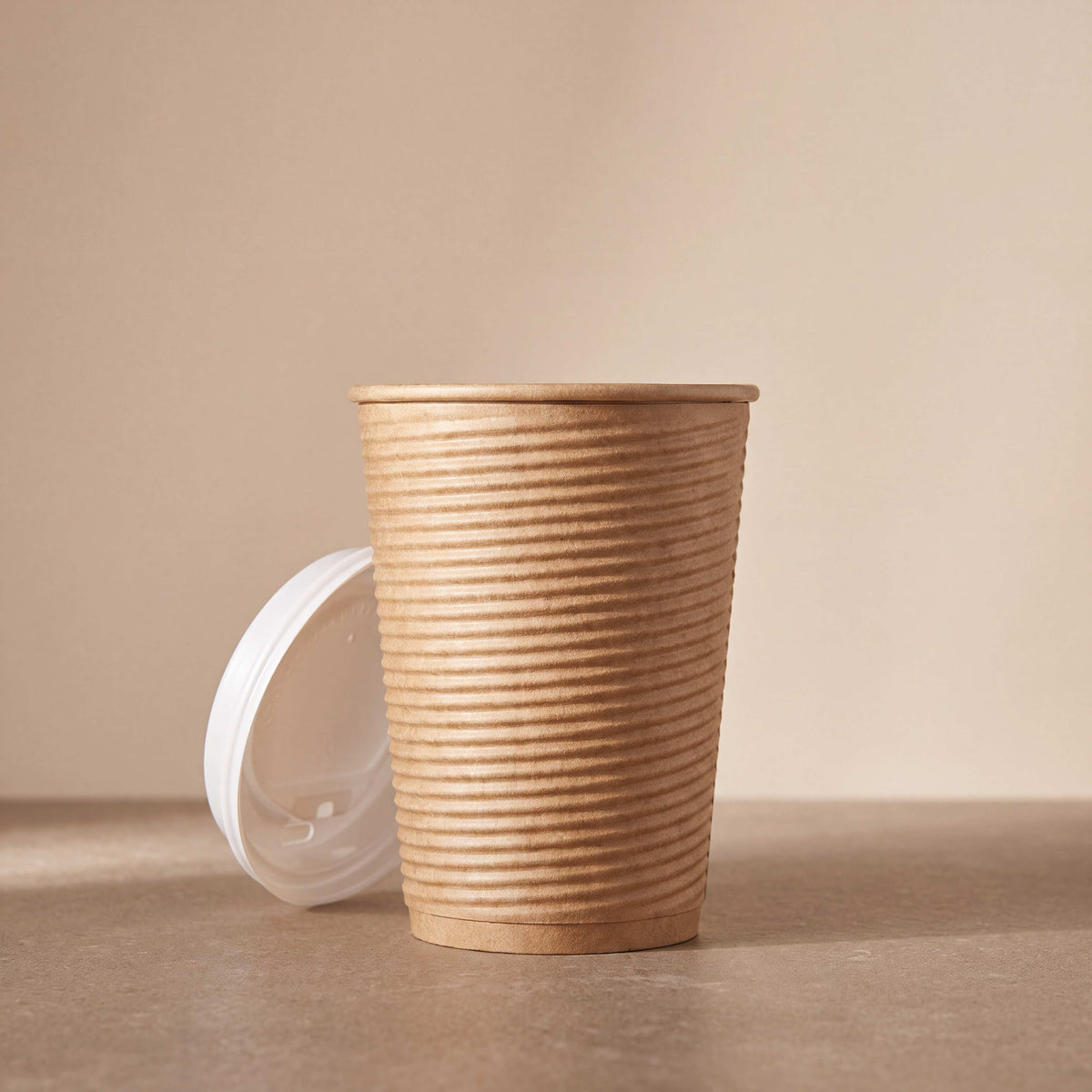 SJ 8oz Double Wall Ripple Kraft Paper Hot Cup AP PRKC08